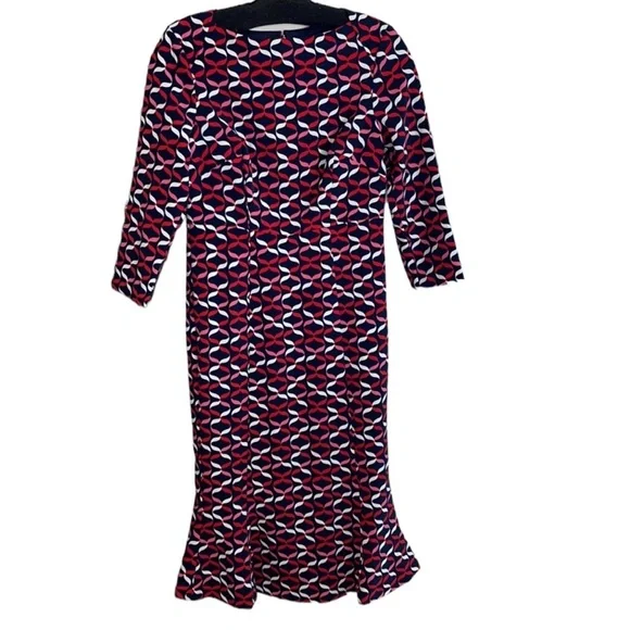 Boden Violette Dress Red Geometric Pattern Size 4 NWT - Picture 3 of 12